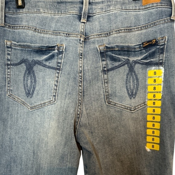 Seven7‎ denim NWOT cropped straight leg cuffed jeans, size 8. - Picture 3 of 3